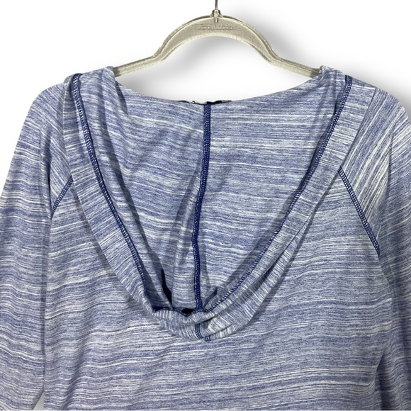Prana Demi Hooded Pullover Top Sz L Space Dye Purple Lightweight Athleisure Acti - Picture 8 of 13